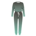 thumbnail image 4 of Frostluinai Sweatsuits Women 2 Piece Outfit Long Sleeve Loose Tops Elastic Waist Drawstring Sweatpants Plus Size Gradient Track Suits with Pocket, 4 of 5