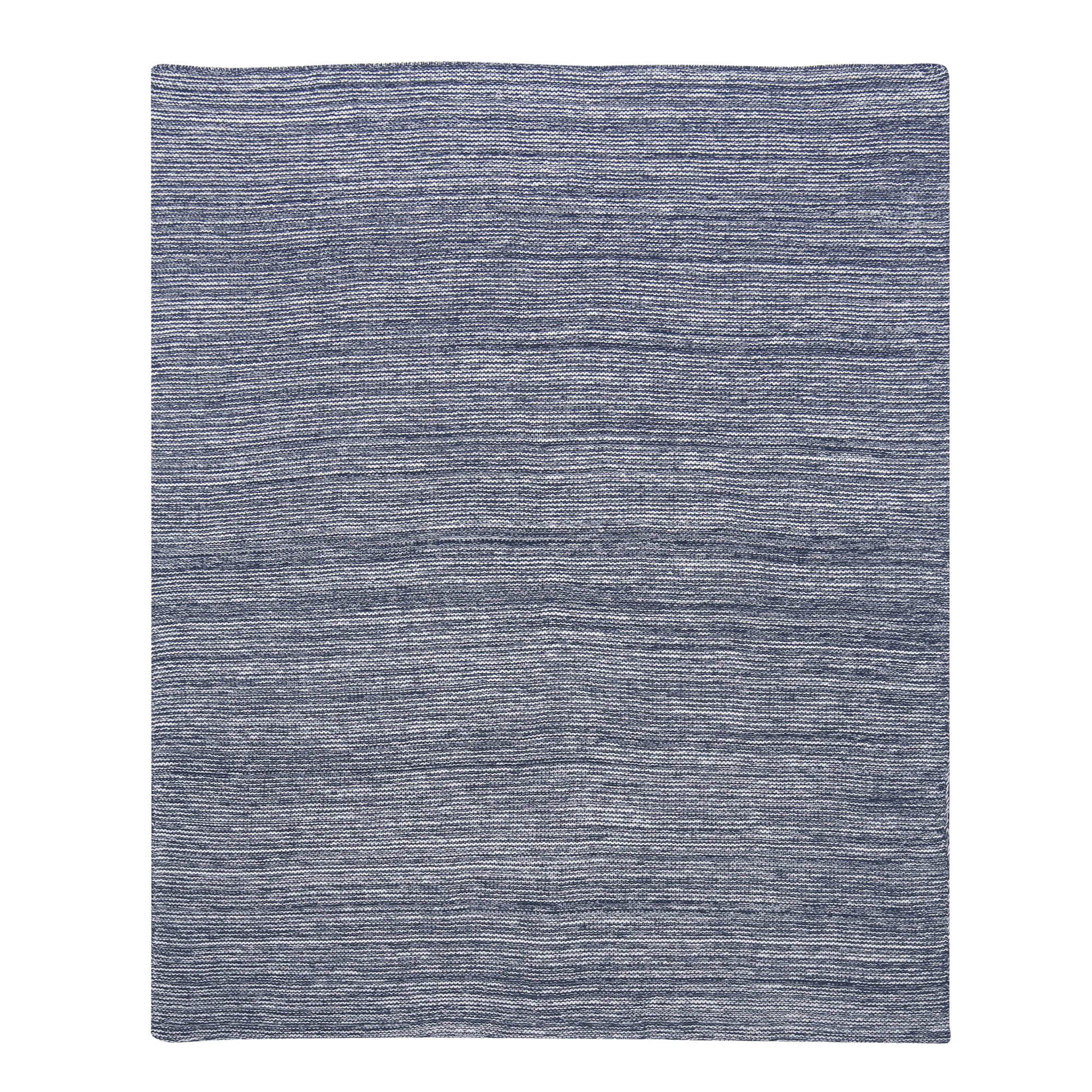Lambs & Ivy Signature Blue/White 100% Cotton Marl Textured Knit Baby Blanket