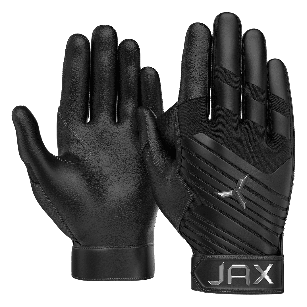 Jax Pro Model Midnight Black Adult Batting Gloves Right Hand Swing, X