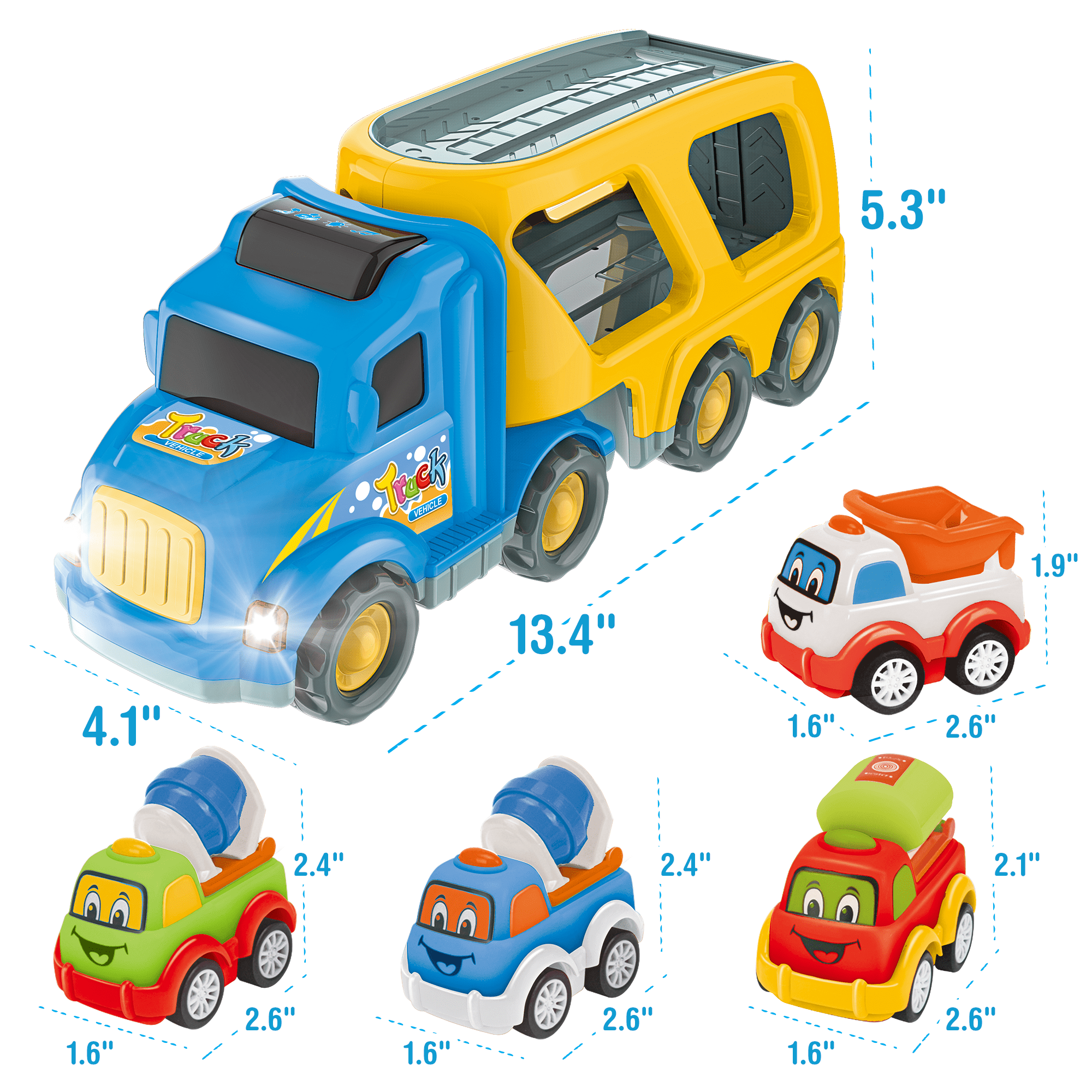 Toys For 3 Year Old Boys,kids Toys For Toddler Boys Girls,17pcs Deformable  Construction Toys With 4 Mini Vehicles Toys For 3 4 5 6 7 Year Old Boy,educ