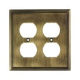 thumbnail image 2 of Rok Hardware Wall Plate Contemporary Decorative Quadruple Receptacle Outlet Antique Gold, 2 of 2