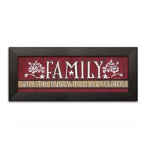 Gango Home Decor Country-Rustic Family Blessing by Linda Spivey (Ready to Hang); One 18x6in Black Framed Print