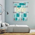 thumbnail image 5 of Turquoise Grey Ombre Kitchen Curtains Sets for Windows 36 Inch Length, Farmhouse Abstract Mottled Art Rod Pocket Window Treatments Tier Curtains and Valances Set for Bedroom/Bathroom, 5 of 8