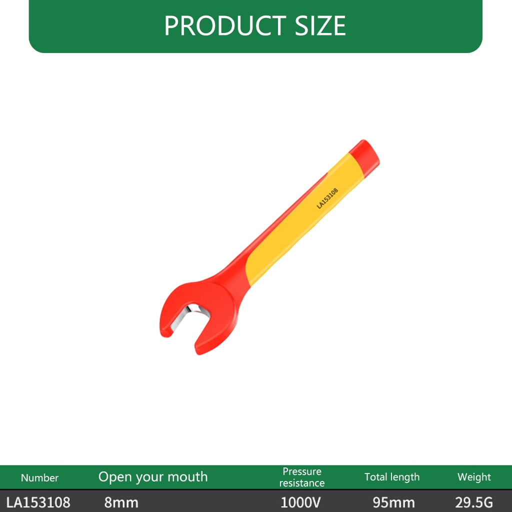 MOMOJIA Precisions 1000V Insulated Open End Wrench Set Multiple Size Option For Industrial Electrical Applications