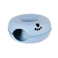 thumbnail image 3 of Cama de túnel para gatos, túnel de donut para casa de gatos, nido para todas , interior de fieltro transpirable, túnel para jugar, cueva Azul 60x28cm, 3 of 8