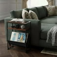 thumbnail image 4 of Narrow End Table with Magazine Holder - Rustic Side Table for Small Spaces, 4 of 9