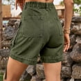 thumbnail image 4 of Cargo Jean Shorts for Women High Waisted Relaxed Fit Denim Hot Pants Casual Trendy Summer Jeans with Pockets, 4 of 7