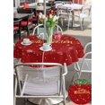 thumbnail image 4 of Outdoor Tablecloth with Umbrella Hole and Zipper, Red Christmas Round Table Cloth 54 Inch Waterproof Tablecloth, Xmas Ball Snowflake Winter Farmhouse Picnic Table Cover for Patio Camping, 4 of 7