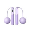 thumbnail image 1 of PVC Jump Rope Portable Replacement Digital Solid Color Indoor Outdoor Button Control Ergonomic Adjustable Jumping Ropes Purple 2 in 1, 1 of 9