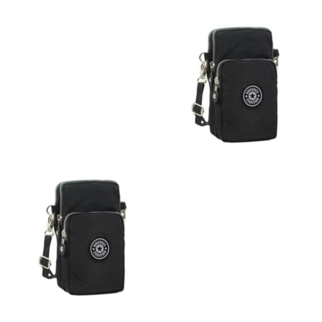 maskred Stylish And Spacious Unisex Shoulder Bag Suitable For All Occasions Durable Polyester Crossbody Bag Handbag Pouch black 2Set