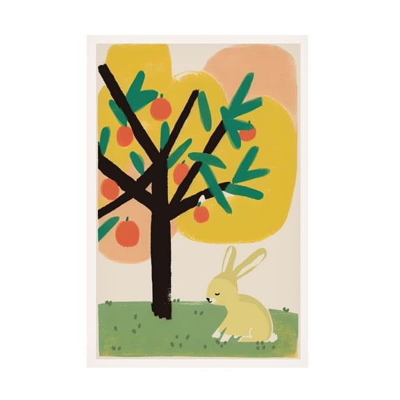 Trademark Fine Art Treechild Bunny Under Apple Tree Canvas Wall Art