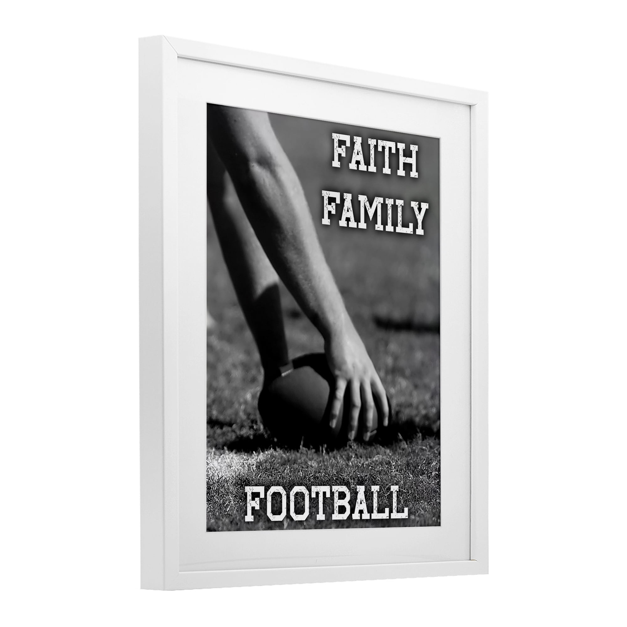 Stupell Industries Faith Family Football Hike White Framed Print Under Glass, design by Marcus Prime