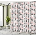thumbnail image 4 of Ambesonne Scandinavian Shower Curtain, Mid Century Flowers, 69"Wx70"L, Charcoal Grey Pale Pink, 4 of 4