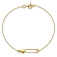 thumbnail image 4 of Primal Gold 14 Karat Yellow Gold Safety Pin with Heart Bracelet, 4 of 4