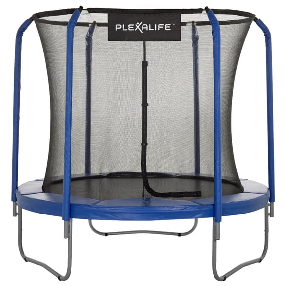 Plexalife 8 FT Round Trampoline Set with Premium Top-Ring Flex Frame Safety Enclosure System