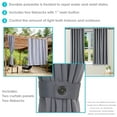 thumbnail image 4 of Sunnydaze Modern 2-Piece Gray Solid Blackout Indoor or Outdoor Curtain Set, 4 of 14