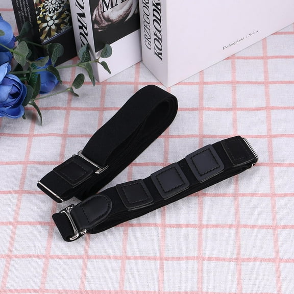 FOLOYORI 2Pcs Shirt Stay Belt Black Nylon Silicone Non-Slip Anti-Wrinkle for Men and Women Daily Use 13.4x0.98x0.39In