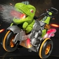 thumbnail image 4 of SIYTUAU Kids Remote Control Dinosaur Motorcycle Toy With Stunt Driving Spray Sound Lights Green Color Rechargeable Battery Plastic Material Fun Play Vehicle Gift Green, 4 of 8