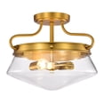 thumbnail image 5 of Elize Aged Brass 2-Light Metal & Glass Bowl Shade Semi-Flush Mount, 5 of 5