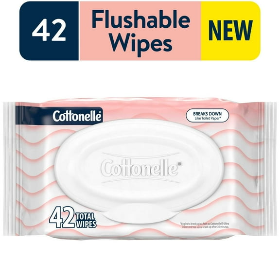 (2 Pack) Cottonelle Fragrance Free Flushable Wet Wipes, 4 Flip-Top Packs