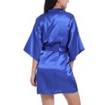 thumbnail image 2 of Sexy Dance Ladies Robe Silky Bathrobe Satin Sleepwear Soft Nightgowns Nightwear Party Pajama Dress Royal Blue L, 2 of 3