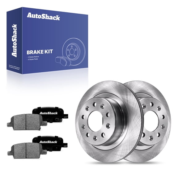 AutoShack Rear Solid Brake Rotors   Ceramic Pads 6-PC Brake Kit Replacement for 2016-2022 Chevrolet Malibu 11.34" (288 mm)