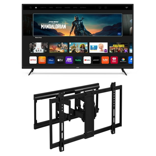 VIZIO 65" V655J 4K TV with a onn. UltraSlim Full Motion TV Wall Mount