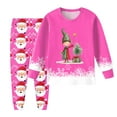 thumbnail image 2 of Staki Christmas Pjs for Kids Boys Cotton Pajamas Set Kids Soft Long Sleeve Top and Pants Sleepwear 2 Pcs Button-Up Pjs Set for Boy(Hot Pink,6Y), 2 of 6