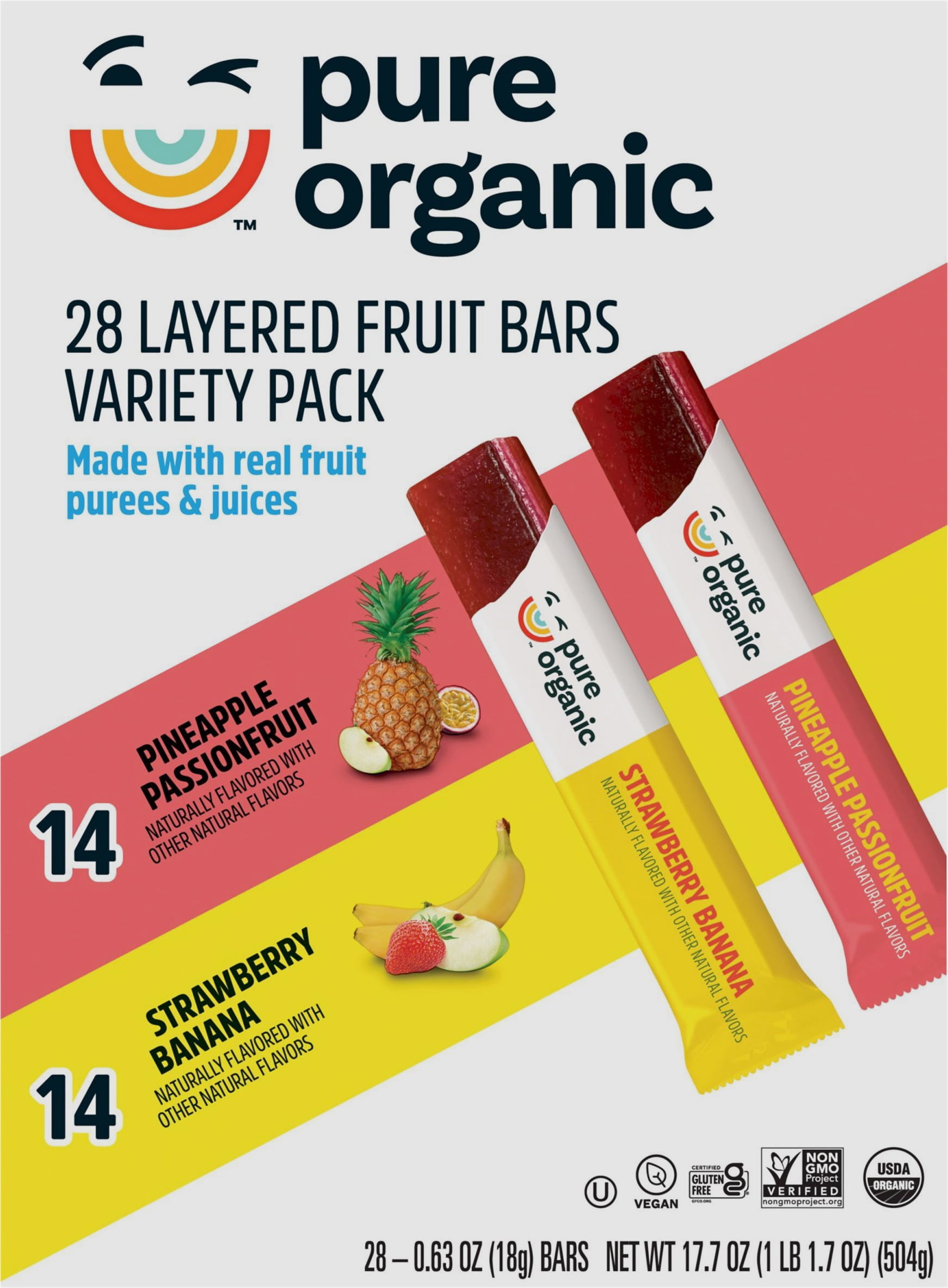 Pure Organic Layered Fruit Bars Variety Pack, 28 pk.
