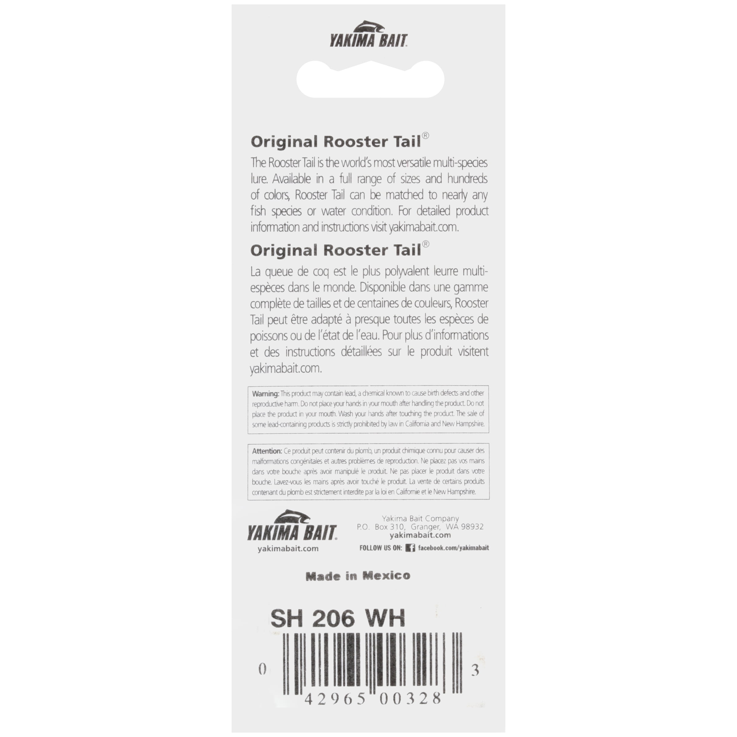 (2 pack) Worden's® Original Rooster Tail® Fishing Hook, Inline Spinnerbaits Lure, White