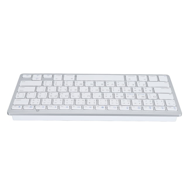 Keyboard Bilingual Super Slim Cordless Keyboard Comfortable for PC Laptop Tablet User Friendly Ergonomic Design Silver