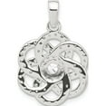 thumbnail image 3 of Sterling Silver E-Coated Cz Flower Pendant (Width 18.9) (Length 26.5) - Jbsp, 3 of 5