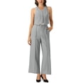 thumbnail image 2 of INSPIRAR CHIC Conjunto de Dos Piezas Casual Sin Mangas Top Corto Cuello en V Pantalones de Pierna Ancha S Gris, 2 of 6