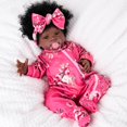 thumbnail image 1 of Muñeca Reborn Aori, realista, negra, 50 cm con accesorios, 1 of 8
