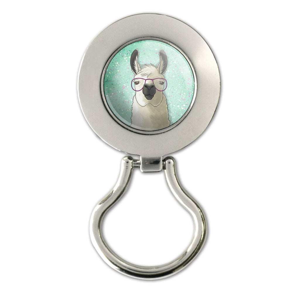 Hip Llama with Glasses Metal Eyeglass ID Badge Holder