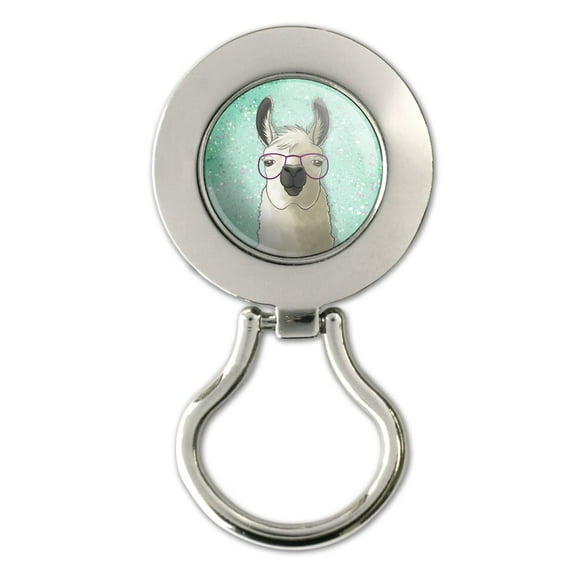 Hip Llama with Glasses Magnetic Metal Eyeglass ID Badge Holder