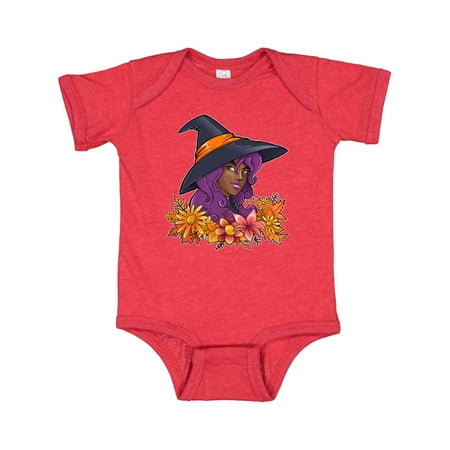 

Inktastic Witch with Autumn Flowers and Leaves Gift Baby Boy or Baby Girl Bodysuit