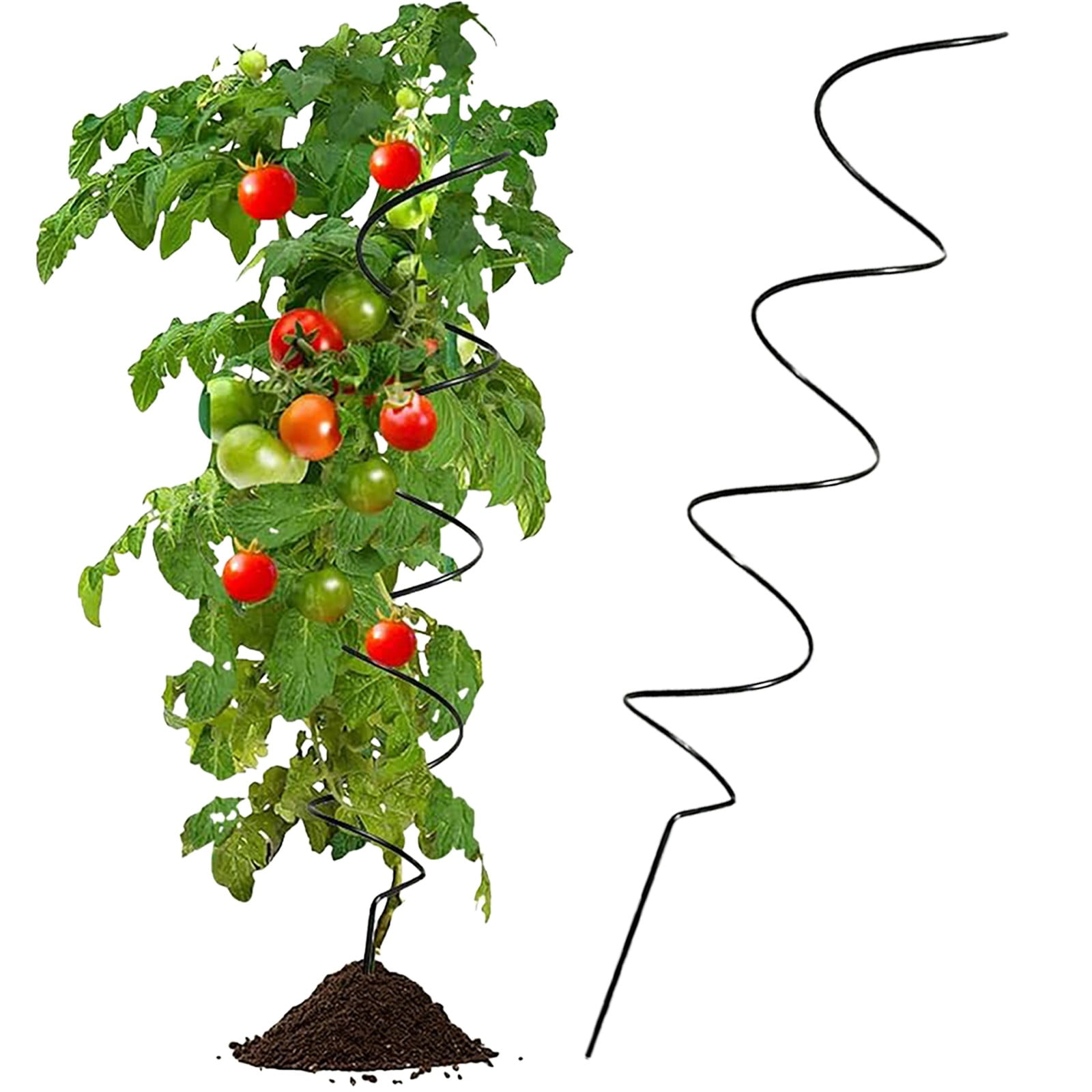 16.9″ Spiral Tomato Plant Stake, 1/3/5/10Pcs Spiral Tomato Plant Support, Durable Garden Twist Stick for Plants Vine Climbing, Indoor/Outdoor Plant Supports for Tomato Rose Vine(Black-1pc,16.9x3")