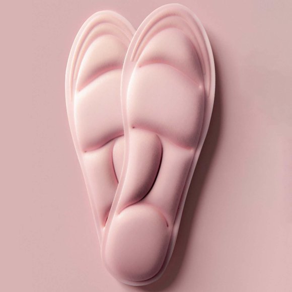 Zapatos 5D Cojín Inserciones Soporte para los Pies Transpirable Absorción de golpes Colco Almohadón rosado