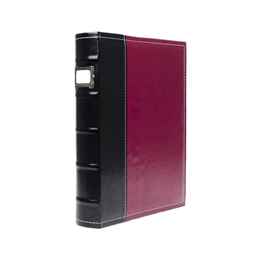 3 Ring Binder 1 Inch Rings, Burgundy Faux Leather Presentation Binder