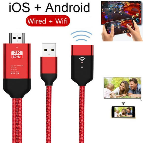 TopLLC USB Female 2in1 HDTV Wireless HDMI Display Wifi Video Cable Adapter on Clearance