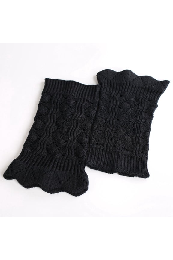 Seductiva Clothing Leg Warmer Knee Sleeves for Men and Women Women Fashion Crochet Solid Color Knitted Lace Trim Boot Cuffs Toppers Short Soft Leg Socks Outfit Fashion Leg Socks