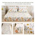 100 Cotton Sheets for Queen Size Bed, Flowers & Green Plant Pattern