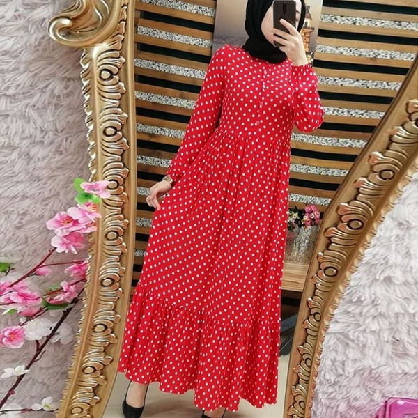 polka dot dress muslimah