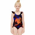 thumbnail image 3 of Fairy Tail Girls Swimsuit Ruffle One-piece Beachwear Kids Cute Swimwear Summer Bathing Suit 10-12Y(150cm), 3 of 8