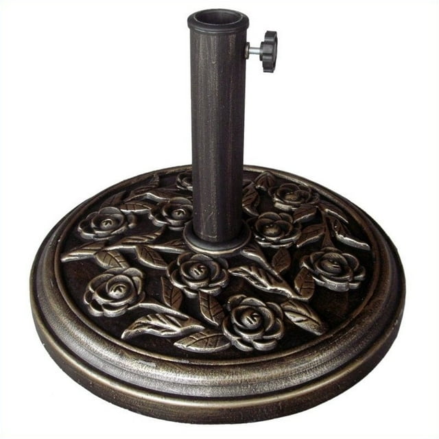 International Concepts Rose Designed Umbrella Stand in Bronze Finish