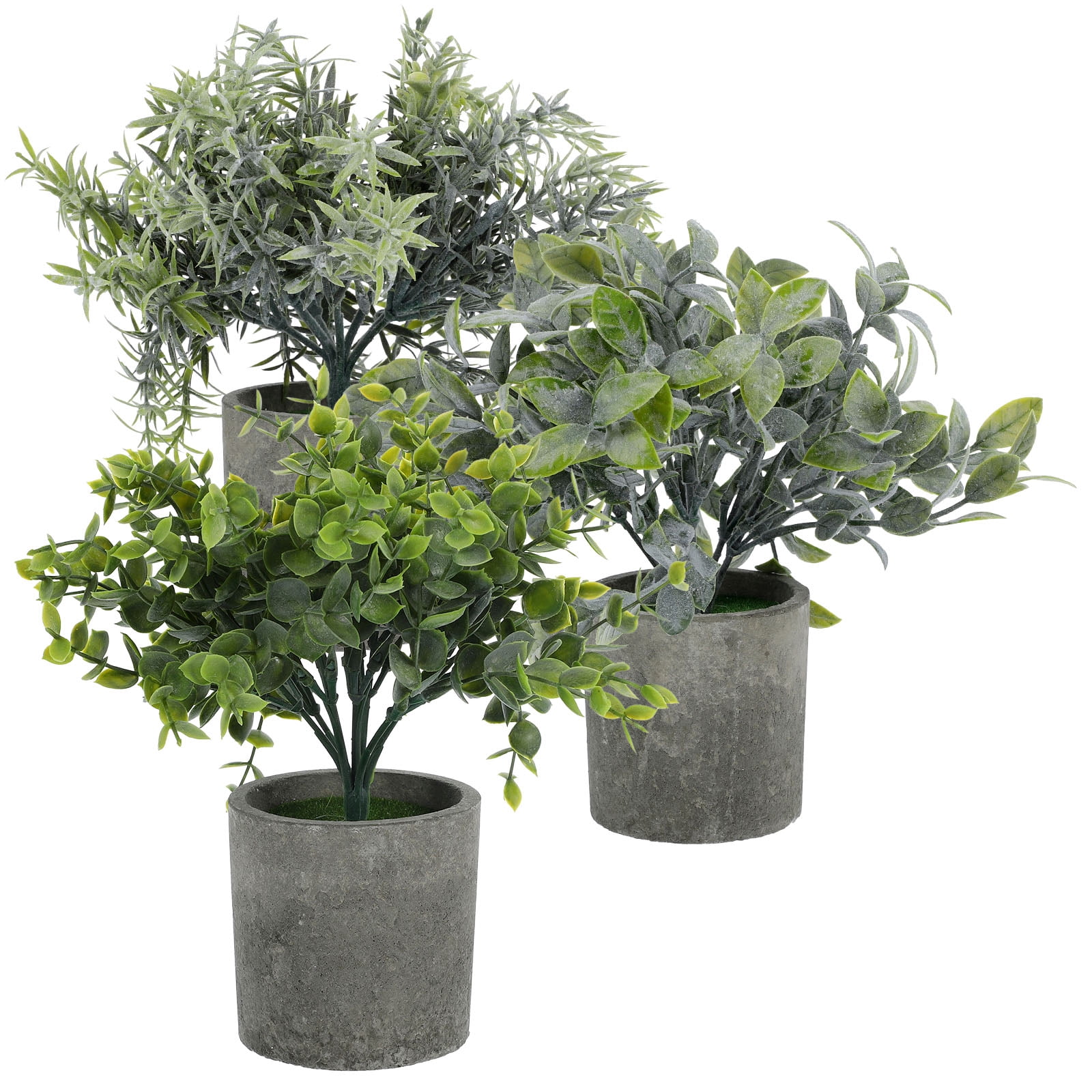 FUEENIRVA 3-Pack Faux Potted Plants Set, Realistic Bonsai Artificial Greenery for Home and Office Décor, Multi-Color Options