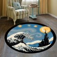 thumbnail image 4 of LaModaHome Rounded Rug Van Gogh Starry NightNon-Slip Rug Washable Mat Child Stain Resistant Living Room Kitchen Carpet 2.6X2.6ft(80X80cm), 4 of 5