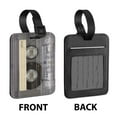 thumbnail image 3 of WIRESTER 2pcs Set PU Leather Luggage Tags Privacy Label Flap for Travel Suitcase Baggage - Retro Cassette Tape & Retro Black Cassette Tape, 3 of 7
