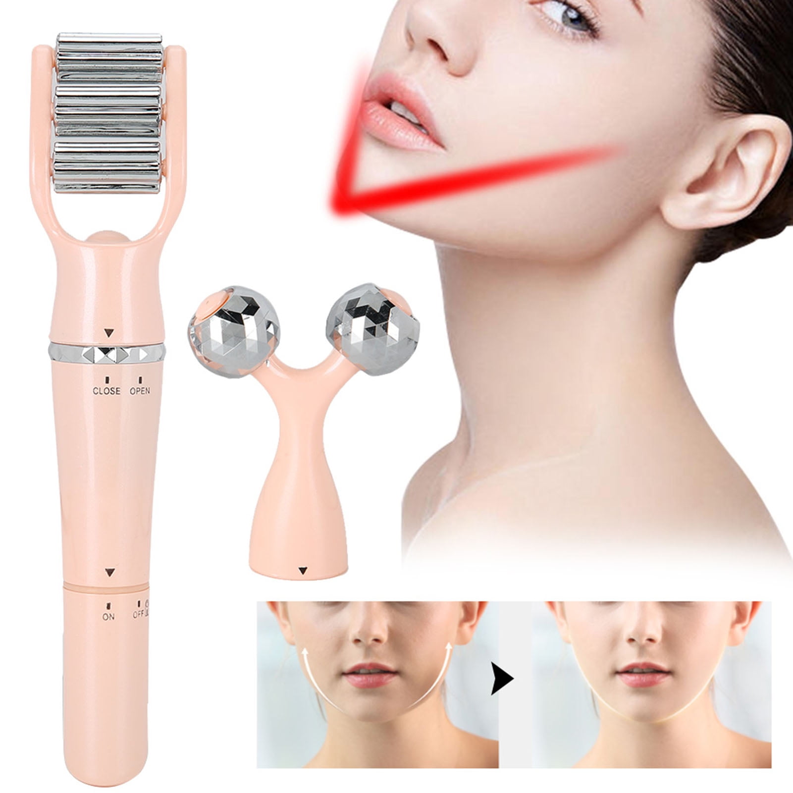 Face Shaping Massager Pink V Face Massager Face Massage Roller Face Beauty Roller For Face Lifting Eye Tightening Walmart